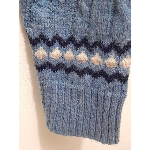 Vintage 90s Jantzen Cableknit Geometric Shawl Collar Sz Medium Grandpa Cardigan - Picture 5 of 8